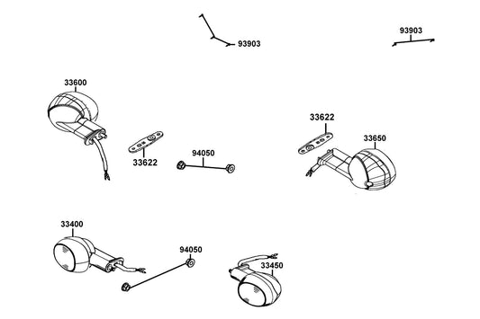 Winker Assy L Rr — 33650-ADA9-M30 — KYMCO exploded-view diagram