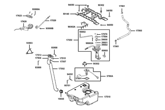Clamp D6.5 Tube — 95002-40650-08 — KYMCO exploded-view diagram
