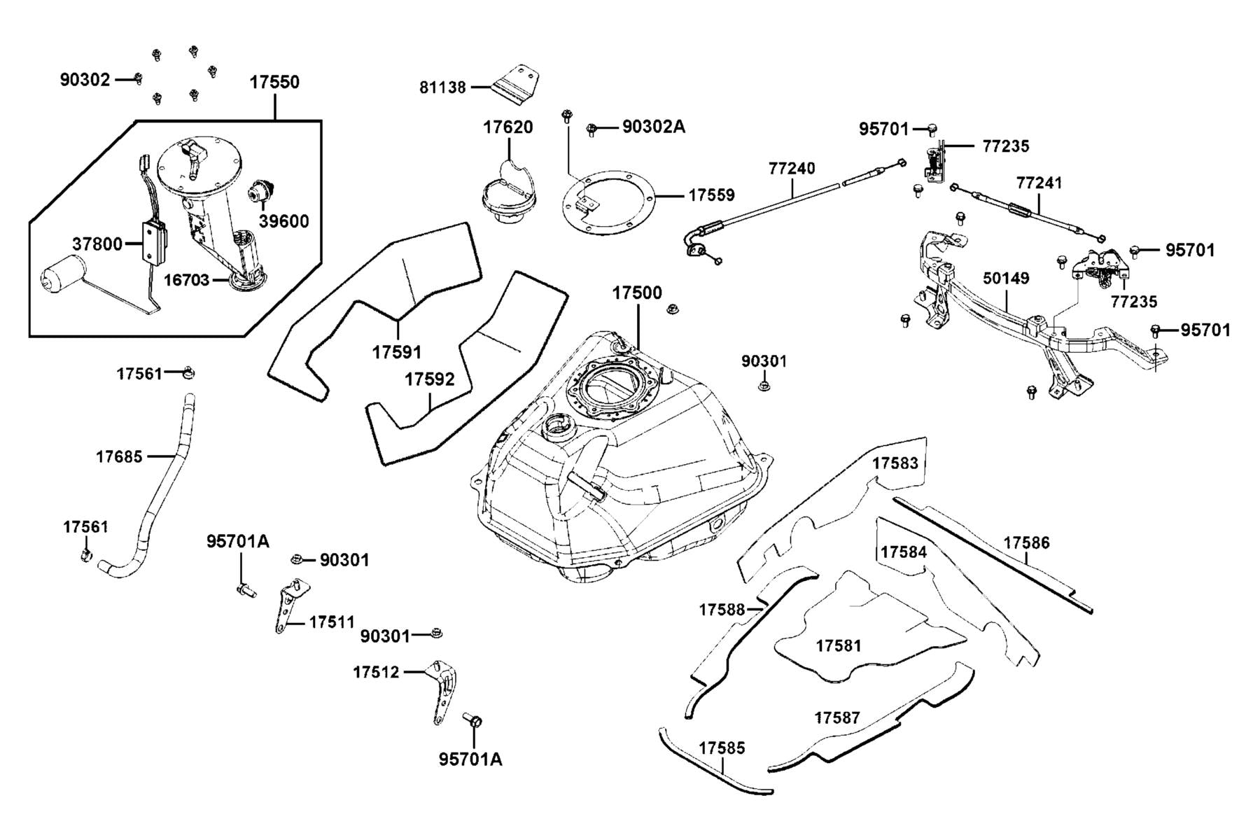 Nut Flange 6MM — 90301-6D34-671 — KYMCO exploded-view diagram
