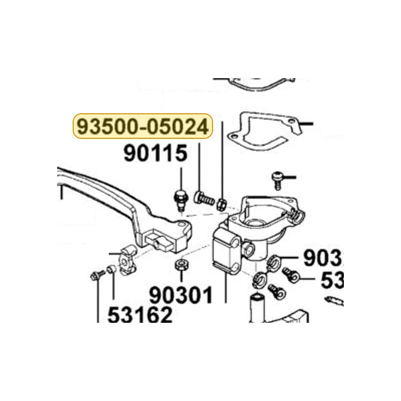 KYMCO Pan Screw 5*24 93500-05024-0GG, part location on the factory exploded-view diagram