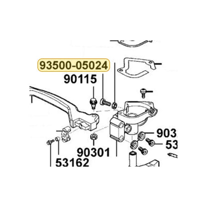 KYMCO Pan Screw 5*24 93500-05024-0GG, part location on the factory exploded-view diagram