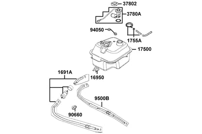 Tank Comp Fuel — 17500-LCB9-C10 — KYMCO exploded-view diagram
