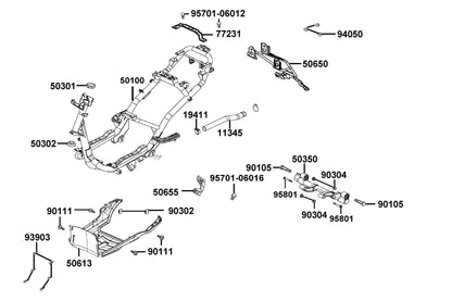 Body Comp Frame — 50100-ADA9-M30 — KYMCO exploded-view diagram