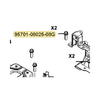 KYMCO Flange Bolt 8*25 (C) 95701-08025-08G, part location on the factory exploded-view diagram