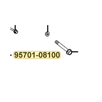 KYMCO Flange Bolt 8*100 95701-08100-07, part location on the factory exploded-view diagram