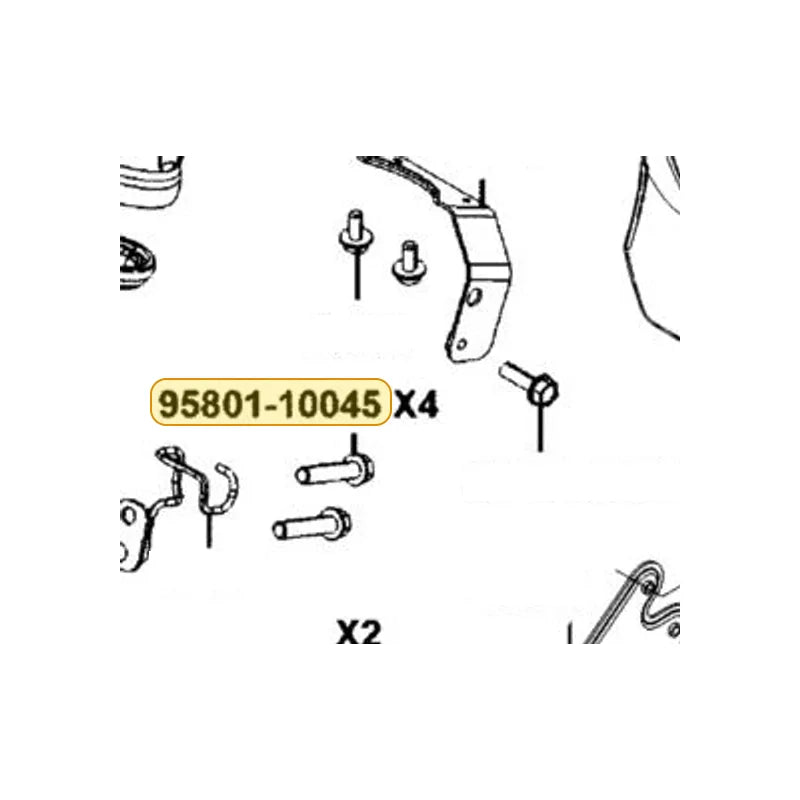 KYMCO Flange Bolt 10*45 95801-10045-06, part location on the factory exploded-view diagram
