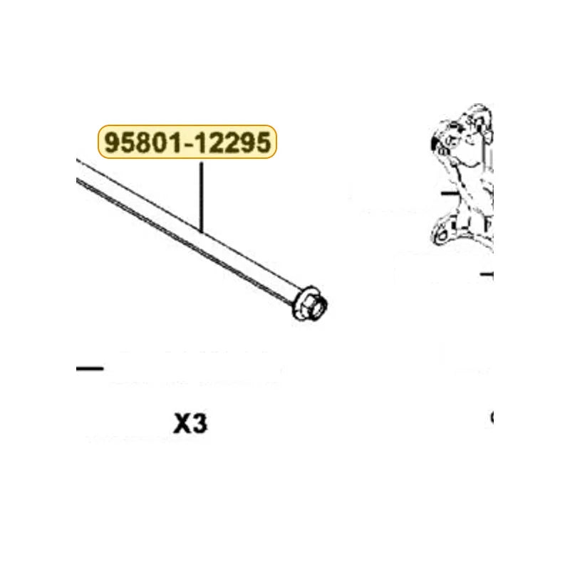 KYMCO Flange Bolt 12X295 95801-12295-06, part location on the factory exploded-view diagram