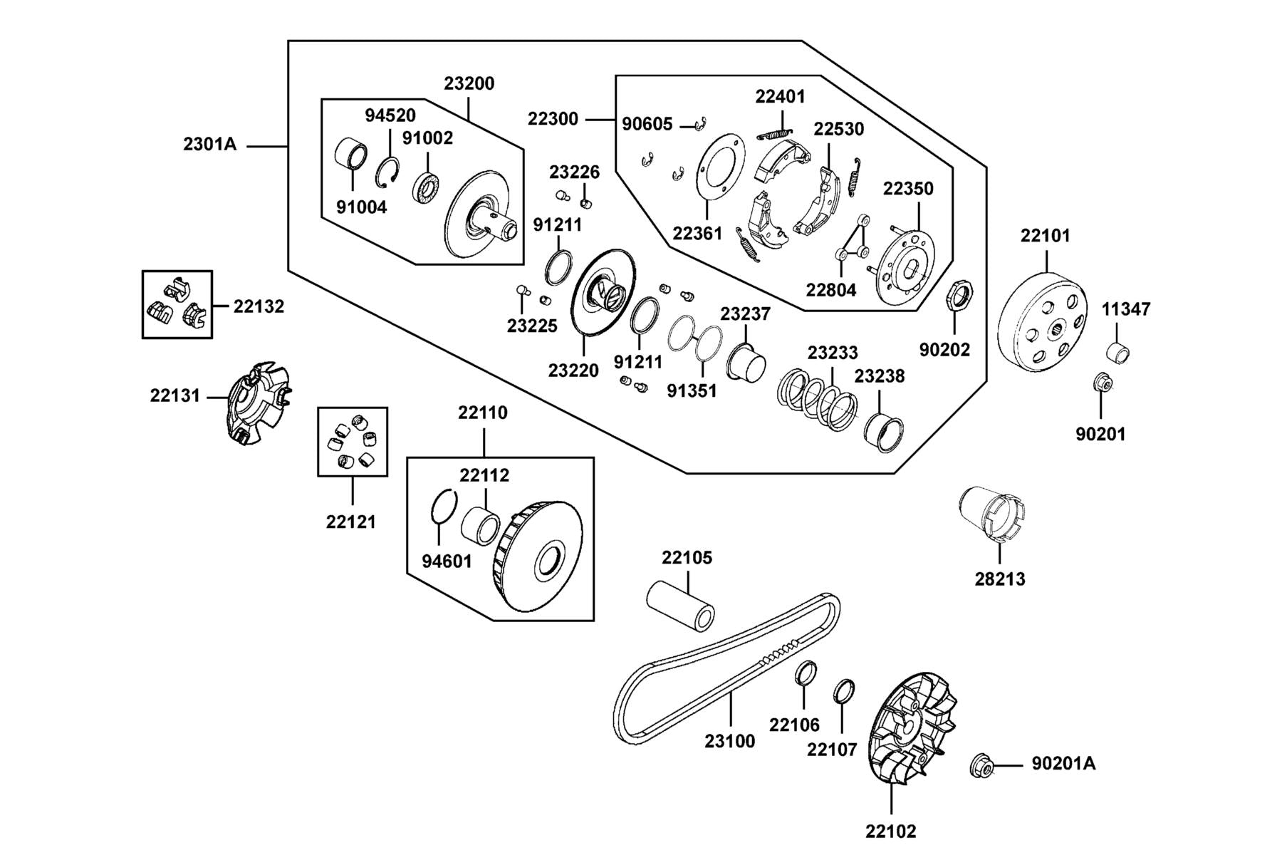 Seal Driven Face — 91211-KHE7-900 — KYMCO exploded-view diagram