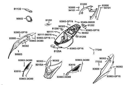 Washer — 94101-LGB5-E10 — KYMCO exploded-view diagram
