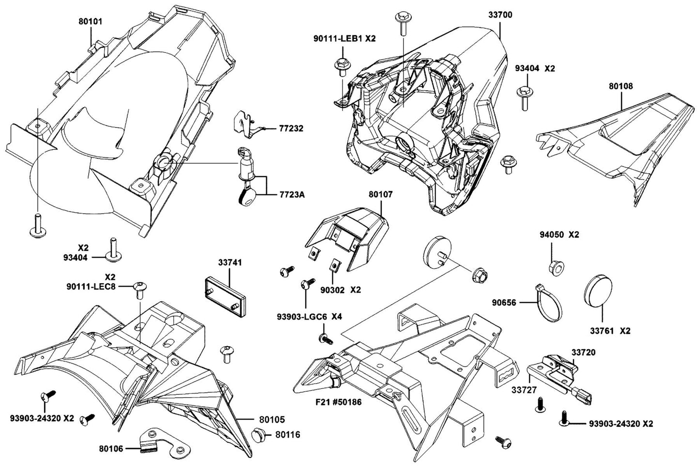 Seat Lock Assy — 7723A-AGJ5-900 — KYMCO exploded-view diagram