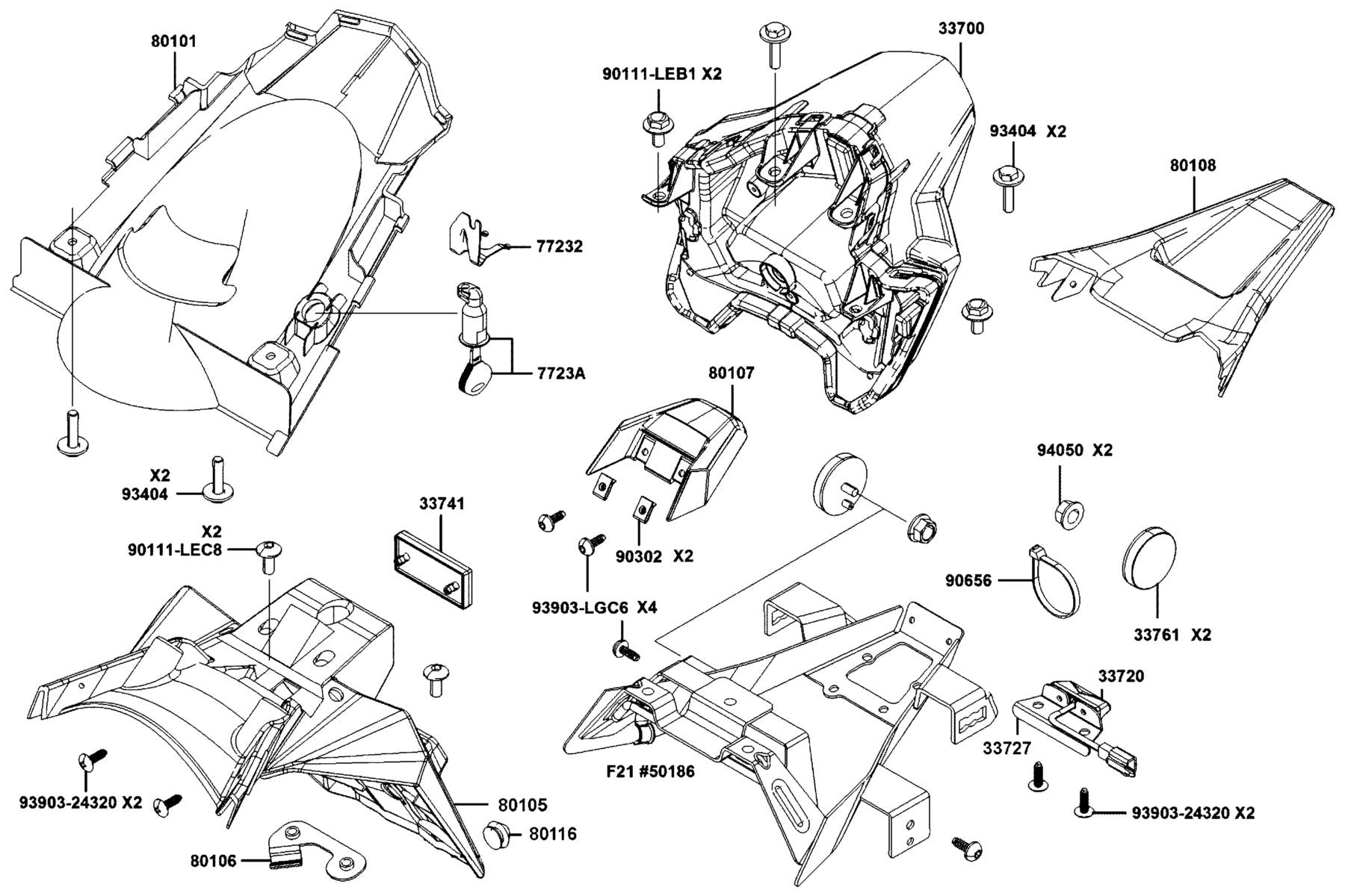Seat Lock Assy — 7723A-AGJ5-900 — KYMCO exploded-view diagram