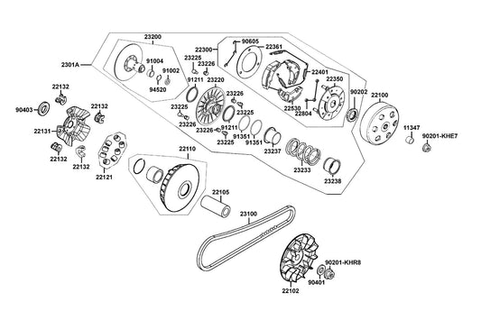 Plate Ramp — 22131-LGE5-E00 — KYMCO exploded-view diagram