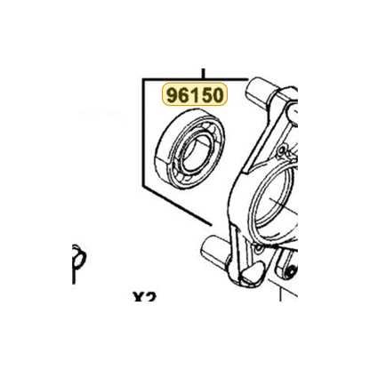 KYMCO Bearing 6206Uu 96150-62060-10, part location on the factory exploded-view diagram