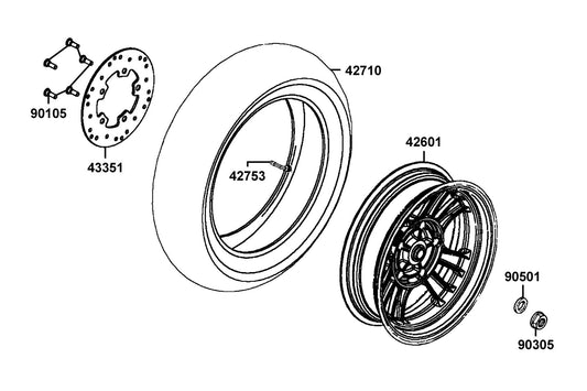 Nut U 16MM(C) — 90305-PUA3-B51 — KYMCO exploded-view diagram