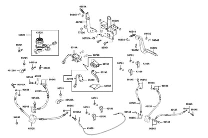 KYMCO Hose Assy Brk and Brake Assy Parking exploded-view diagram, UXV 450
