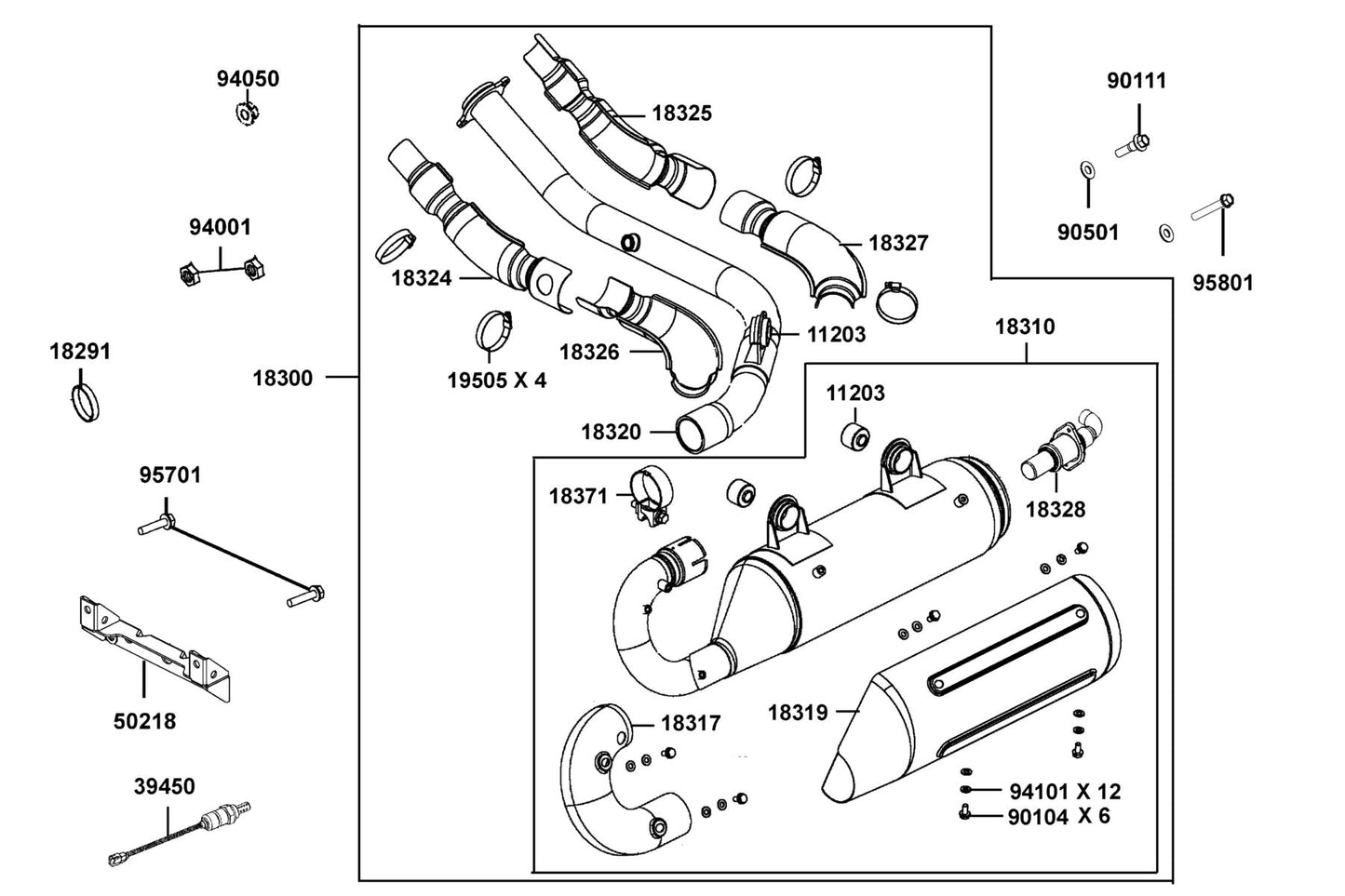 Protctor A Exh Pipe — 18324-LKM8-F20 — KYMCO exploded-view diagram