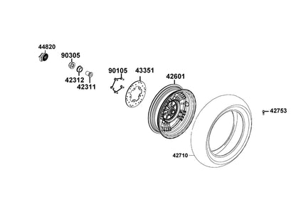 Clollar Rr Axle Side — 42312-KHB4-C00 — KYMCO exploded-view diagram
