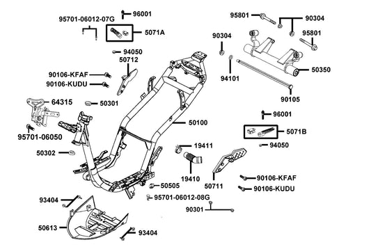 Nut Flange 6mm — 90301-LEJ2-E11 — KYMCO exploded-view diagram