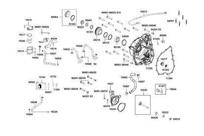 Oil Water Heat Exchanger — 15700-LBA2-E00 — KYMCO exploded-view diagram