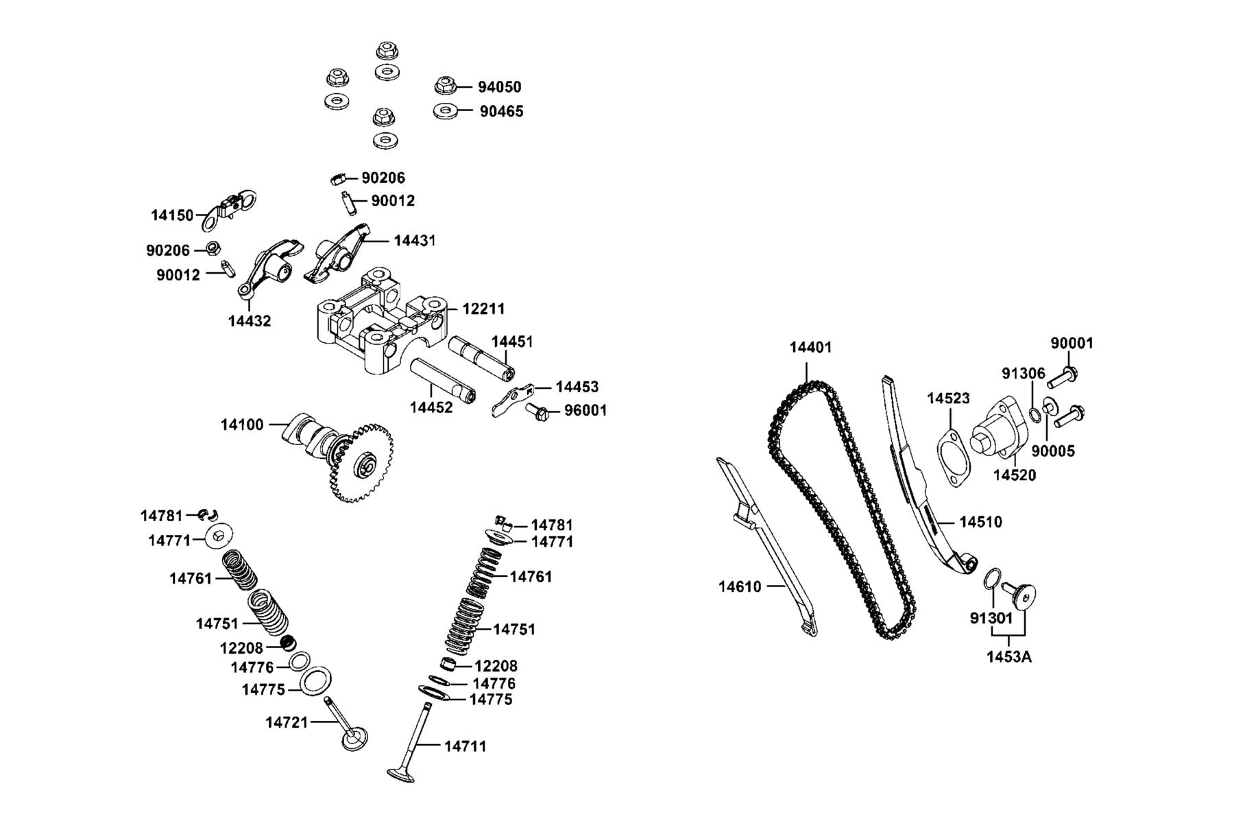 Nut Tappet Adjusting — 90206-2L50-001 — KYMCO exploded-view diagram