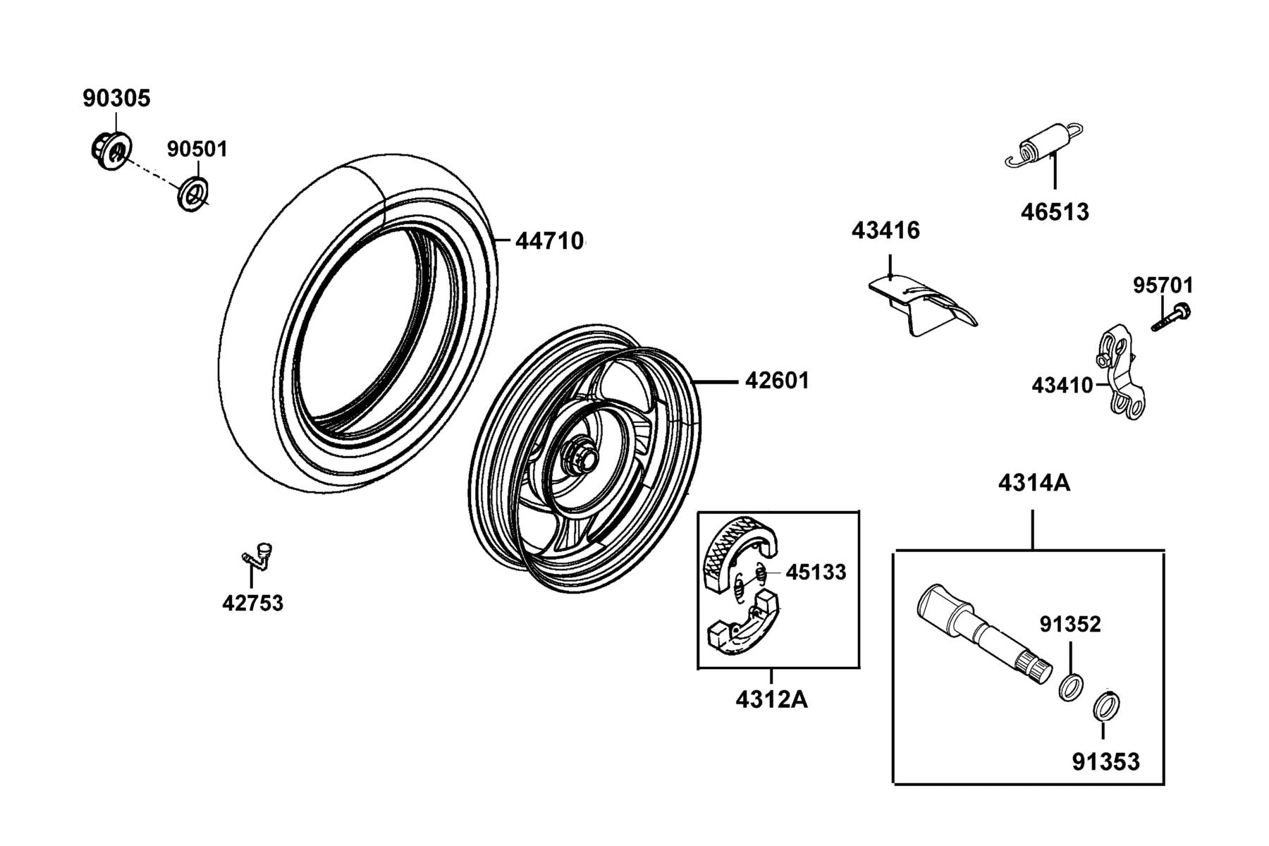 0 — 90305-KNBN-90A — KYMCO exploded-view diagram