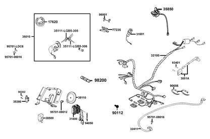 KYMCO Wire Harness exploded-view diagram, Like 200i