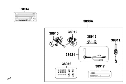 KYMCO Assy Winch exploded-view diagram, UXV 700