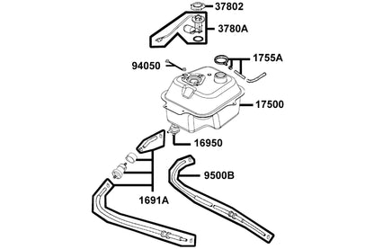 Tank Comp Fuel — 17500-LCB9-C10 — KYMCO exploded-view diagram
