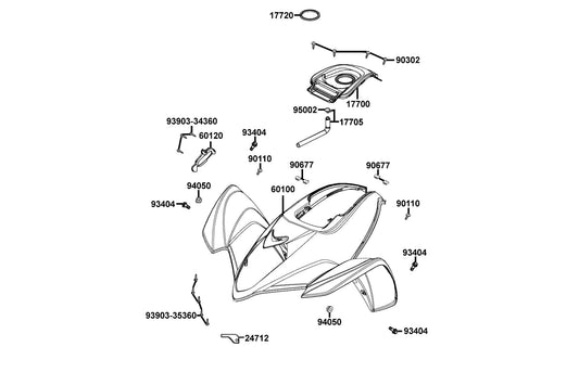 Guide Cover Change Hndl (black) — 60120-LBA7-900-N1R — KYMCO exploded-view diagram