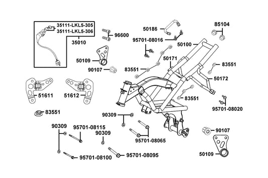 "stay,fr L Winker Light" — 51612-ACA5-M30 — KYMCO exploded-view diagram