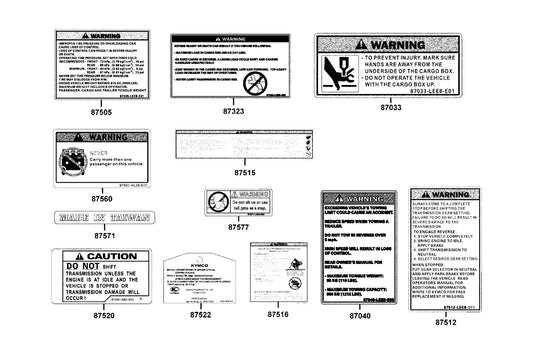 Drive Warning — 87516-ALE8-E00-T01 — KYMCO exploded-view diagram