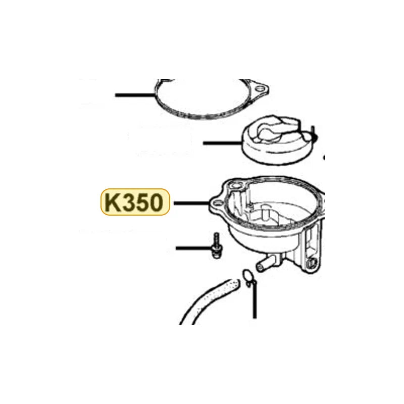 KYMCO Chamber Body Float Assembly K350-MKA-0300, part location on the factory exploded-view diagram