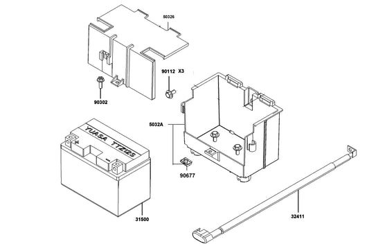 Cable Battery — 32411-BAA7-E00 — KYMCO exploded-view diagram