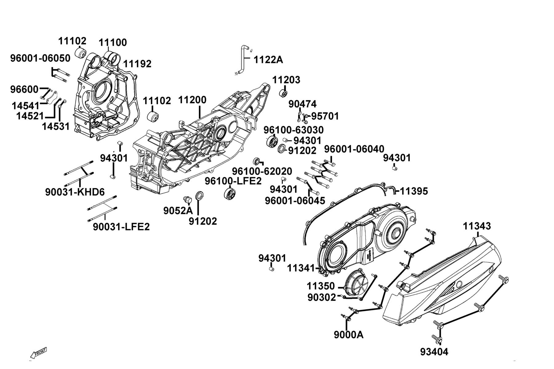 Gasket L Cover@a — 11395-AEB9-E00 — KYMCO exploded-view diagram