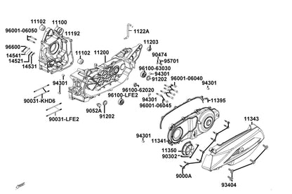 Gasket L Cover@a — 11395-AEB9-E00 — KYMCO exploded-view diagram