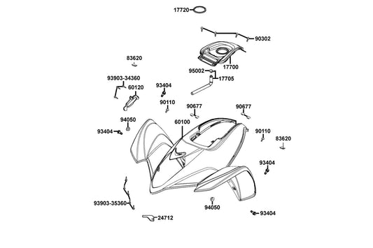 Guide Cover Change Hndl (black) — 60120-LBA7-900-N1R — KYMCO exploded-view diagram