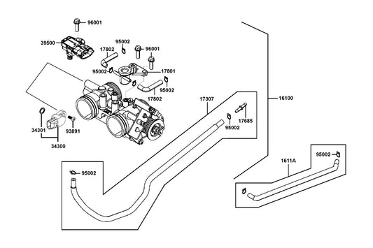 Tube Assy — 17307-LGC6-E00 — KYMCO exploded-view diagram