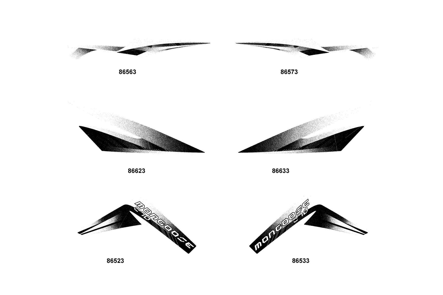 KYMCO Emblem and Stripe exploded-view diagram, MONGOOSE 270