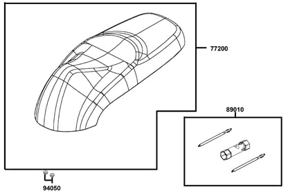 KYMCO Seat exploded-view diagram, Like 50 2T