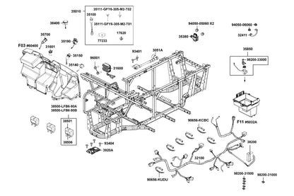 KYMCO Harness Wire exploded-view diagram, UXV 450