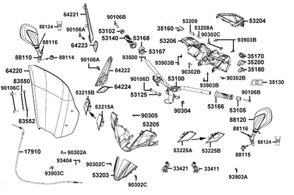 Nut U 10MM(C) — 90304-PUA3-B50 — KYMCO exploded-view diagram