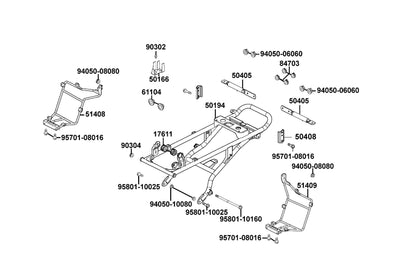 Rear Pipe Comp Sub Frame — 50194-LBA7-900 — KYMCO exploded-view diagram