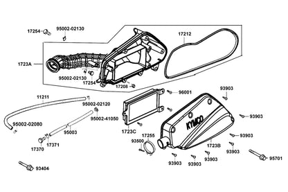 KYMCO Air Cleaner exploded-view diagram, Sento 50