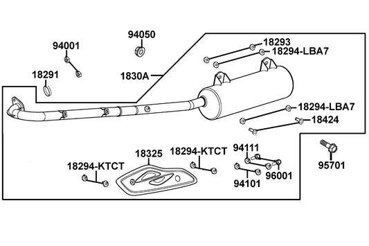 Muffler Assy Exhaust — 1830A-LEC1-600 — KYMCO exploded-view diagram