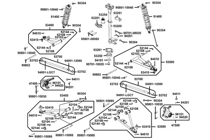 KYMCO Post Steering exploded-view diagram, MAXXER 450