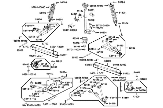 Cushion Assy Fr — 51400-LGC7-900-N1S — KYMCO exploded-view diagram