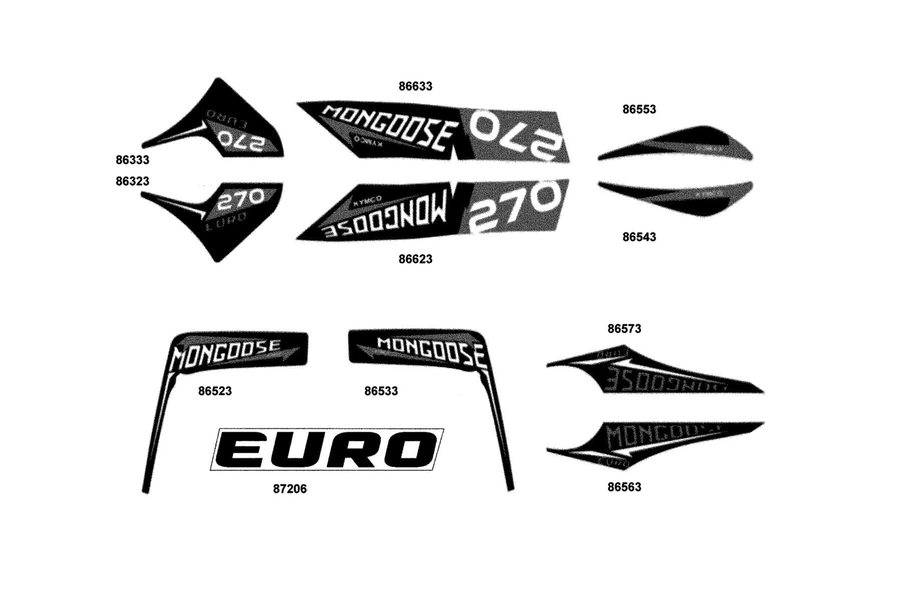 Stripe B R Frnder Fr — 86543-AHA5-M30-T09 — KYMCO exploded-view diagram