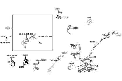 Seat Catch Comp — 77235-LGB5-E10 — KYMCO exploded-view diagram