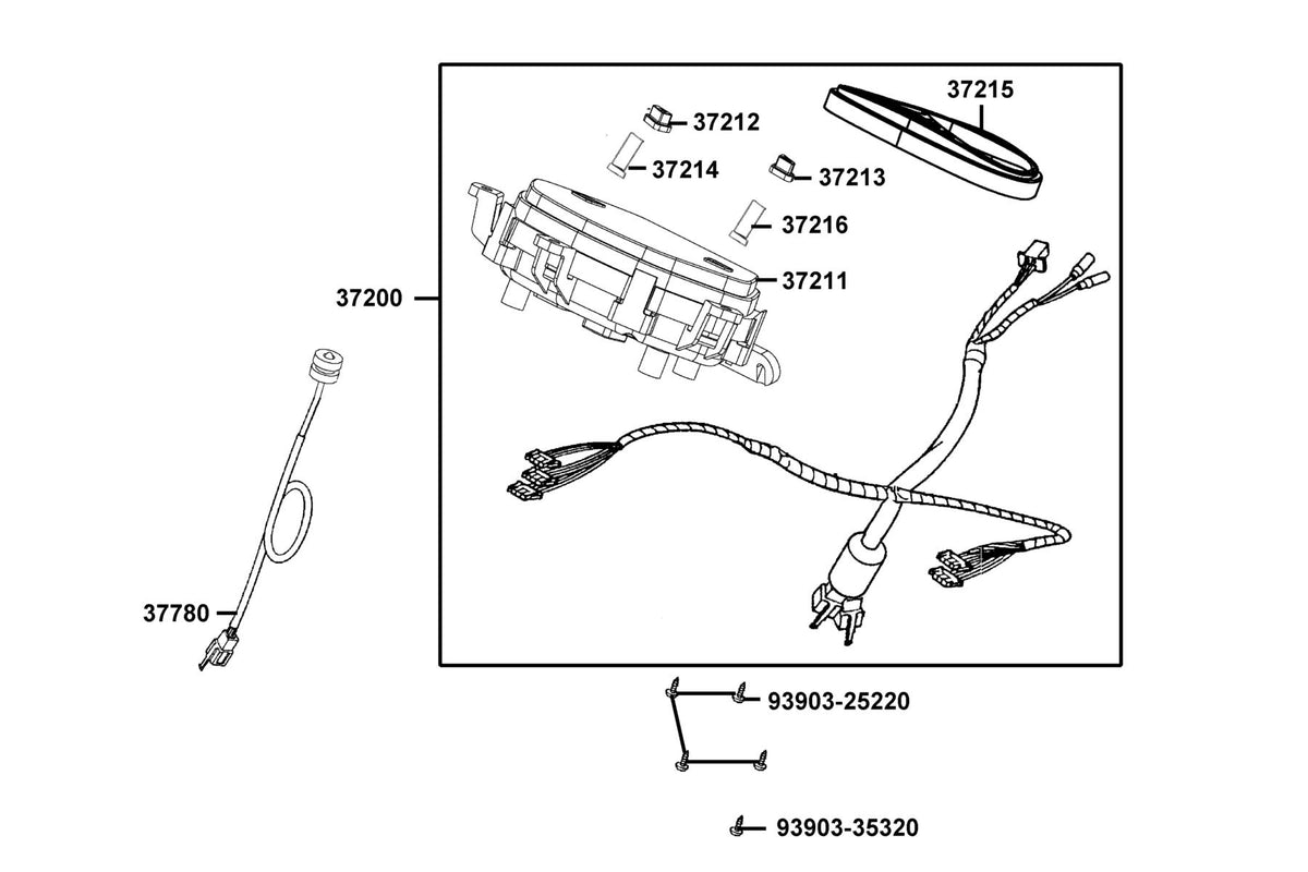 KYMCO Speedometer exploded-view diagram, Like 50i