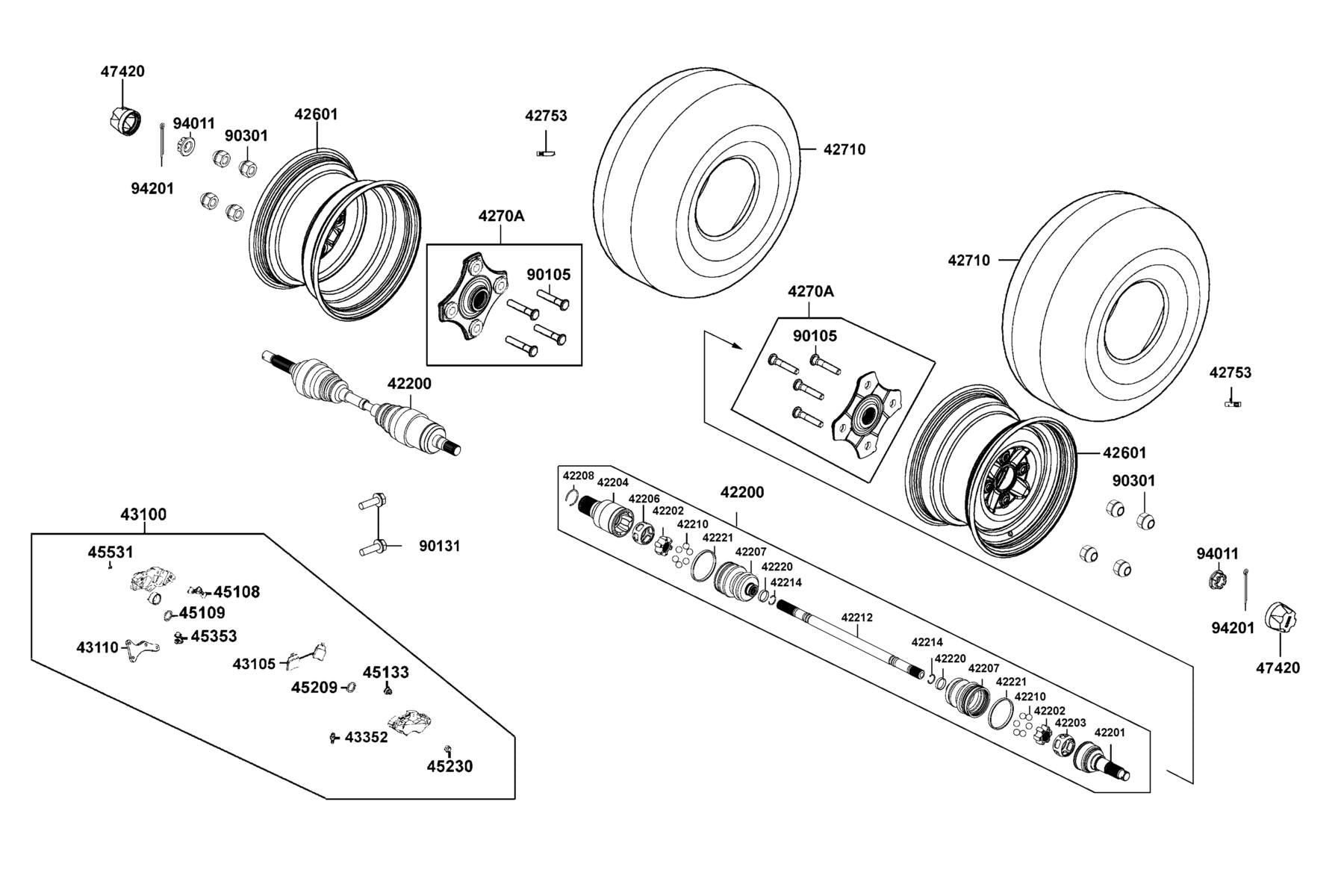 Cap Rr Wheel — 47420-LEE8-600 — KYMCO exploded-view diagram